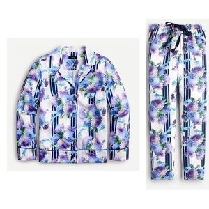 J. Crew Floral Pajama Set in Blue and Purple